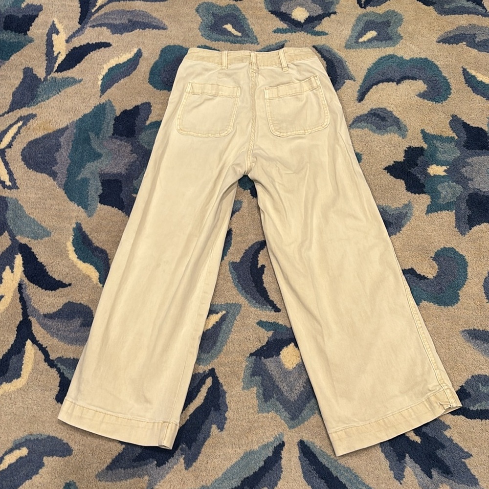 OAT New York 0 25 Beige Wide Leg Trousers Pants High Rise